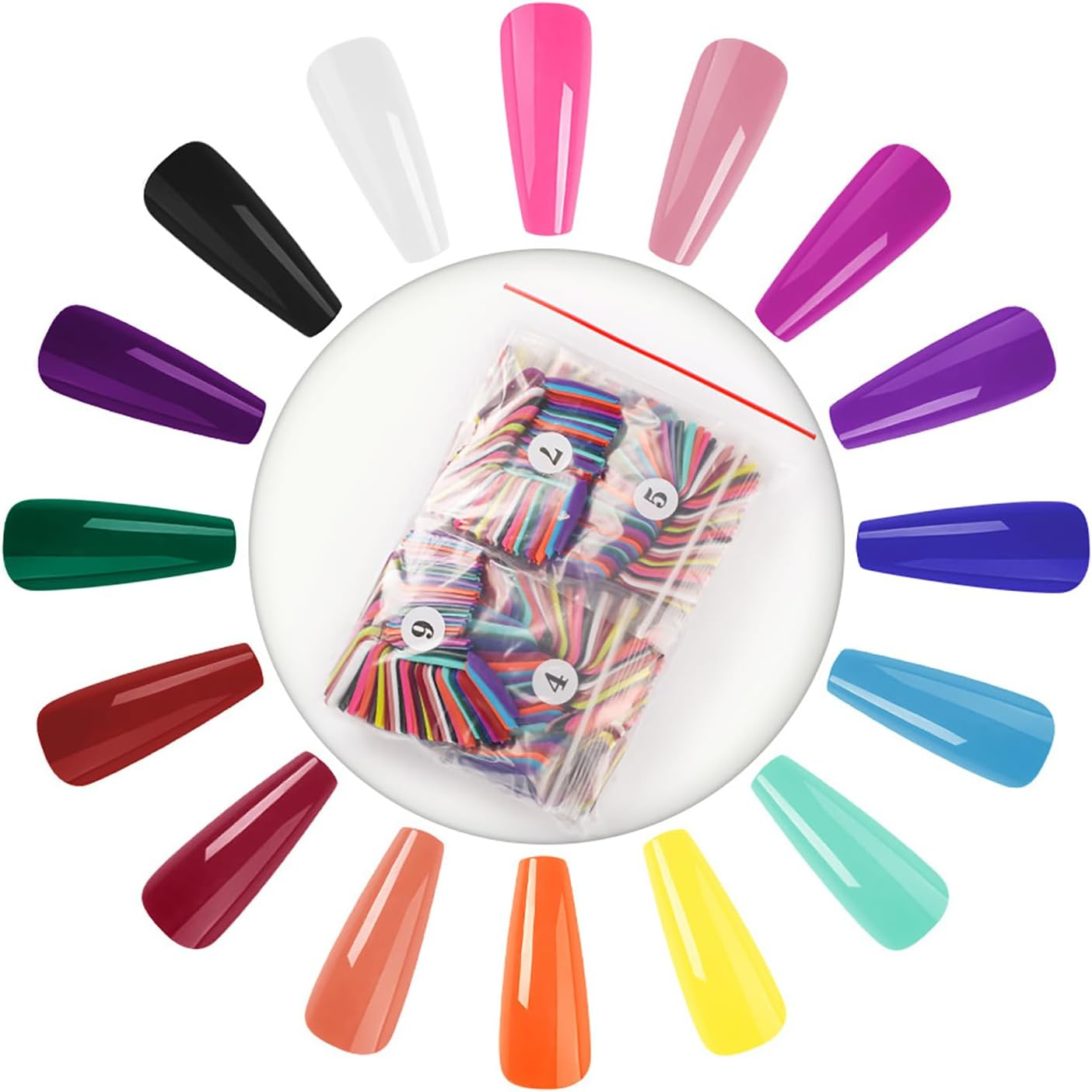 CHSEEO 640 Pcs Press on Nails, Fake Nails Re-Usable Nails Artificial Long Coffin Matte Design Acrylic Nails Full Cover, Nail Tips False Nails for Women Girls Salon DIY Home Use, 16 Colors image number 1