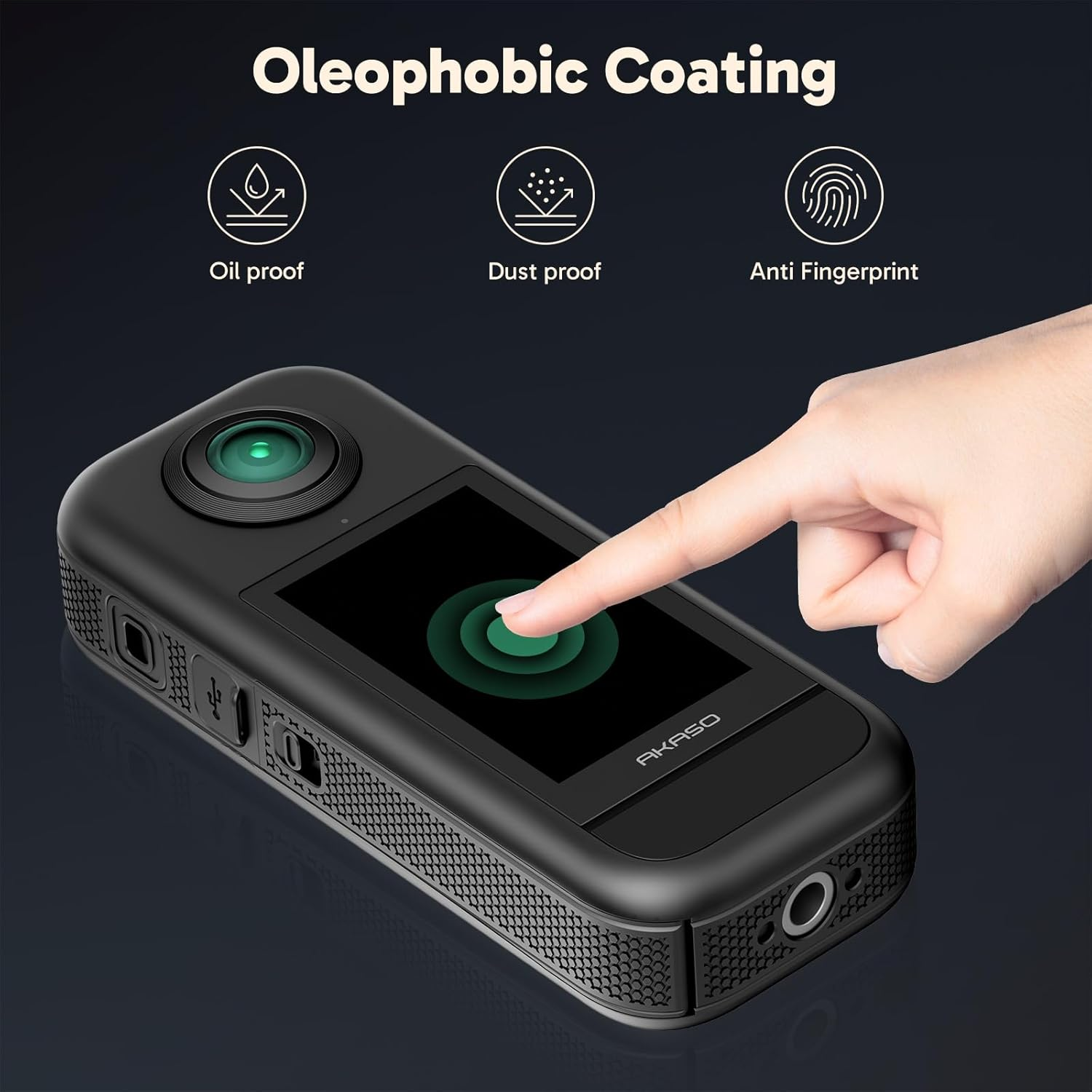 AKASO Screen Protector 360 Camera (2 Pack), Tempered Glass LCD Display Film Screen Protective Cover, Ultra HD, 9H Hardness, Scratch Resistant image number 1