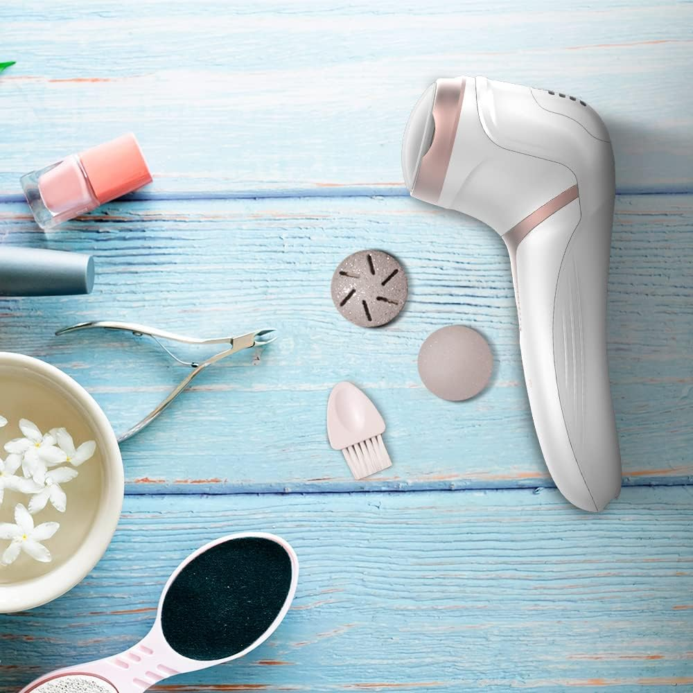 Cecotec Bamba Skincare Electric Foot File, Rechargeable Lithium Battery, Running Time 100 Minutes, Suction and Tank Function, 2 Modes, Includes 3 Discs with Different Grammages - White image number 5