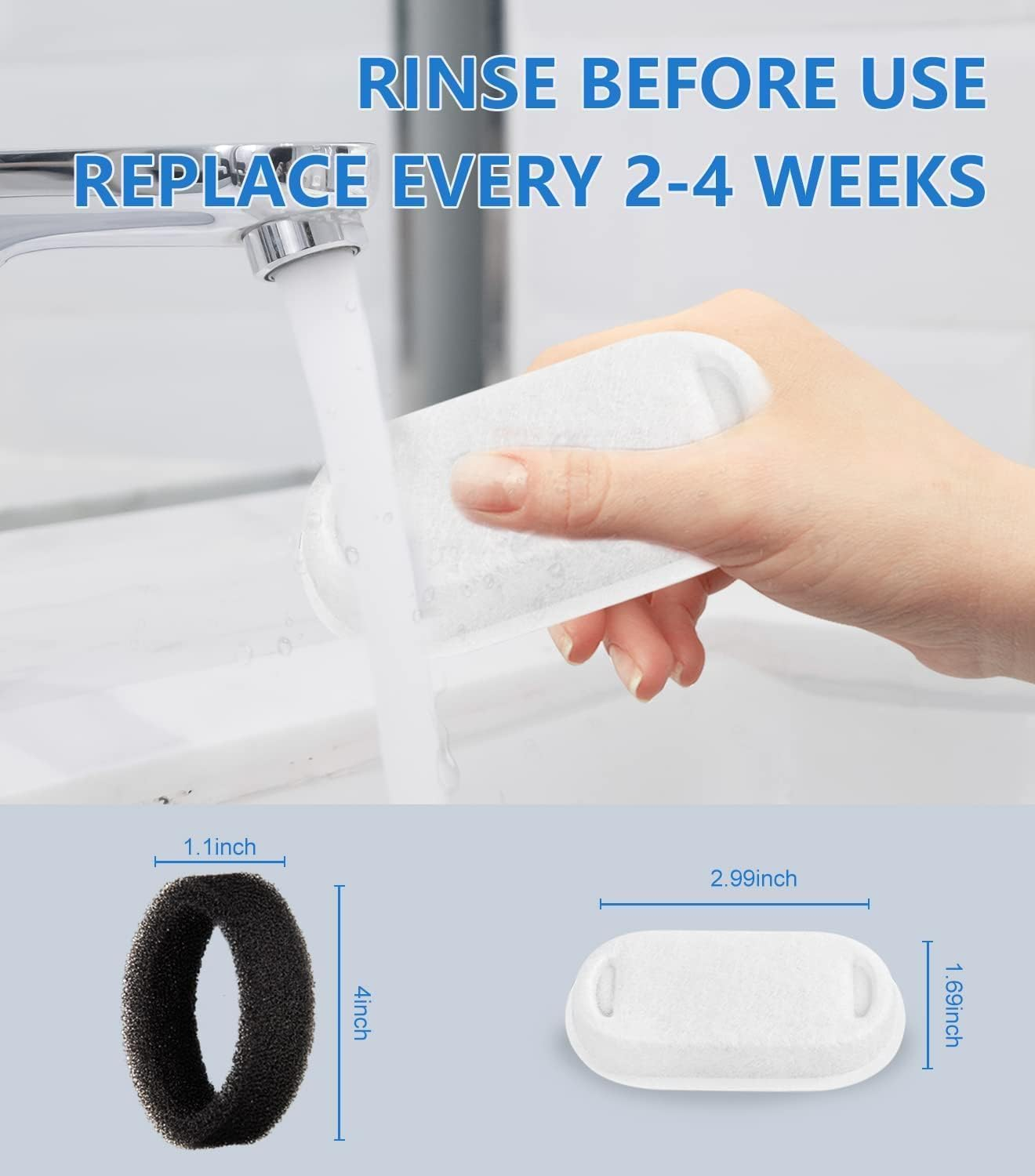 Monehet Pet Water Fountain 3.2L Stainless Steel Pet Fountain Cat Water Fountain Dog Water Dispenser with Water Level Window and LED Light, Ultra-Quiet Pump (White, Runway Filter Element 8+8) image number 6