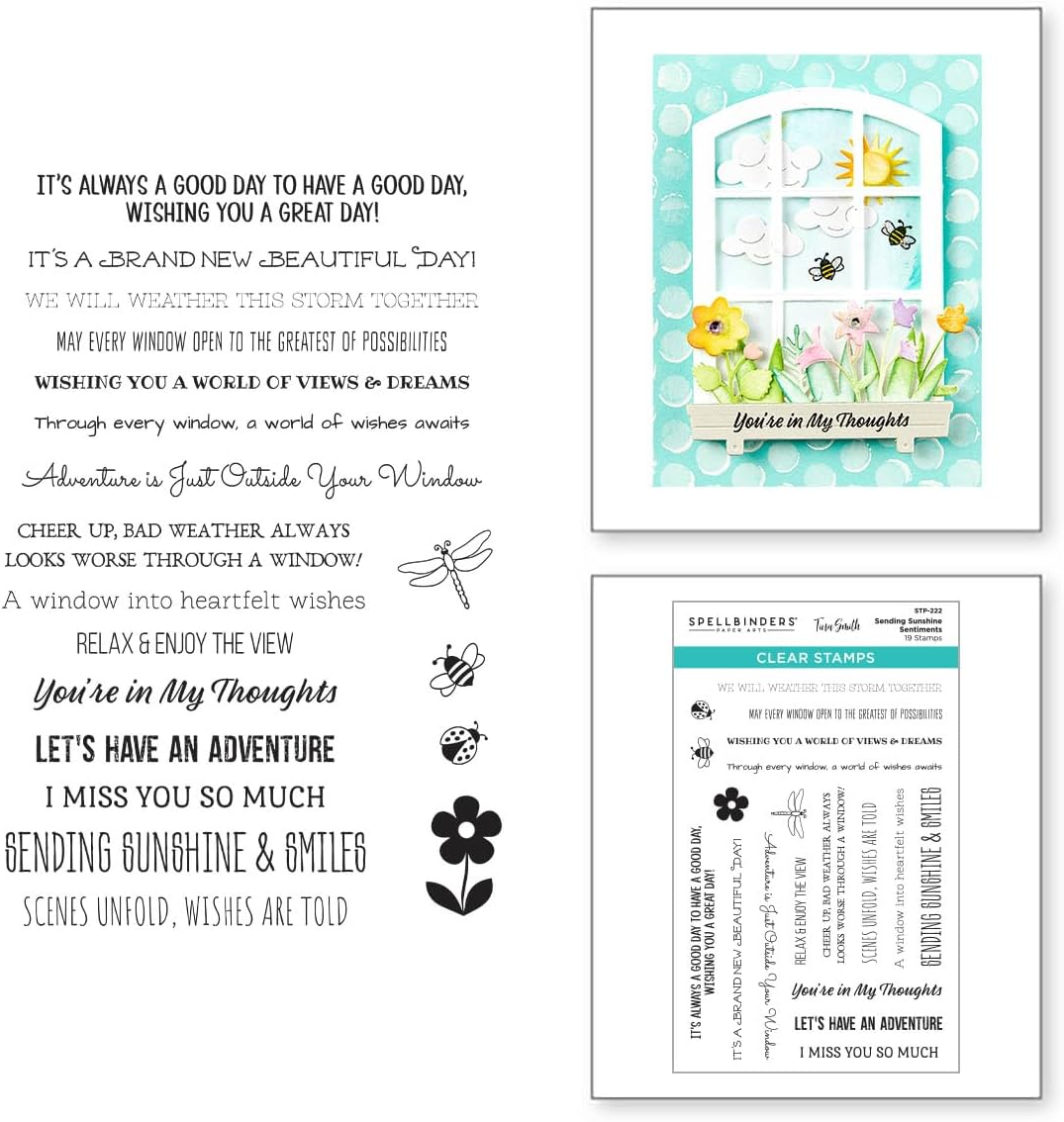 Spellbinders Sending Sunshine Sentiments Clear Stamp Set image number 5