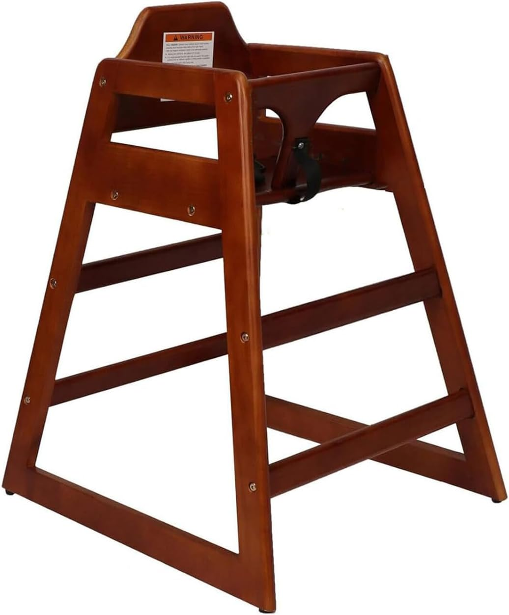 Kapeicamper Wooden High Chair for Toddlers, Portable Baby Feeding Chair with Adjustable Straps, Natural Pine High Chair, Highchair for Dining Room, Kitchen (Walnut)