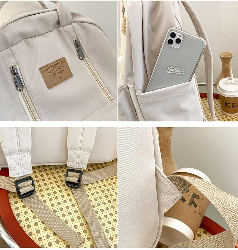 CHERSE Cute Backpack with Bear Aesthetic Accessories Kawaii Stuff Y2K Backpack Preppy Shoulder Bookbag - Blue image number 5