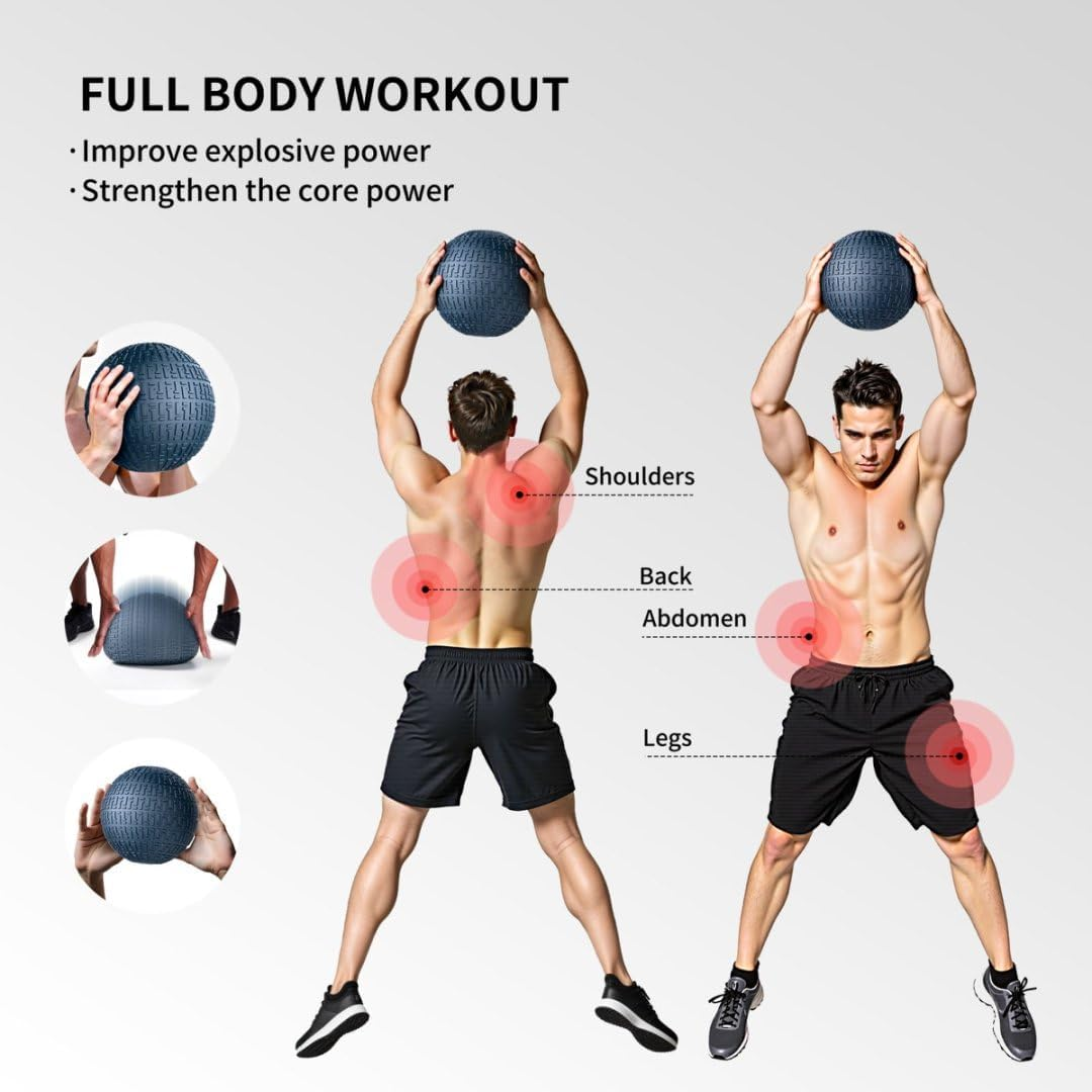 PROIRON Slam Medicine Balls - Non-Bounce, Wall Ball Slam Ball Weighted Balls - for Exercise, Strength, Weighted Exercises Balls for Power Workout(3/5/8/10Kg) image number 3