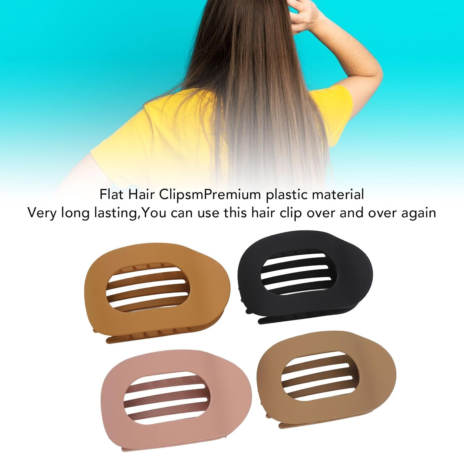 4Pcs Flat Hair Clips - Duck Bill Clips for Women, Stylish Thin Hair Clips with Strong Hold image number 2