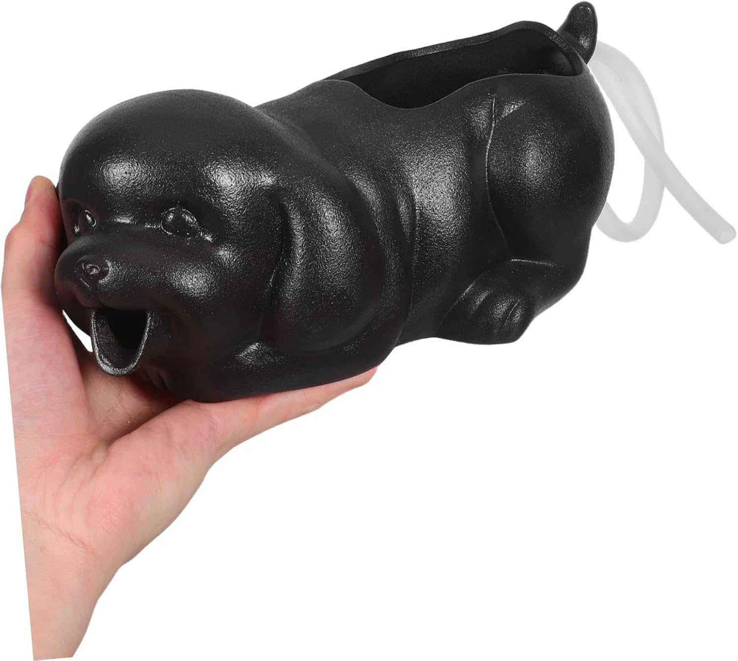 BESPORTBLE Ceramic Puppy Fountain Spitter for Outdoor Garden with Ancient Swamp Filtration Interactive Aquarium Decor Encouraging Fish Activity Water Purification Planter for Indoor And - Khaki image number 7