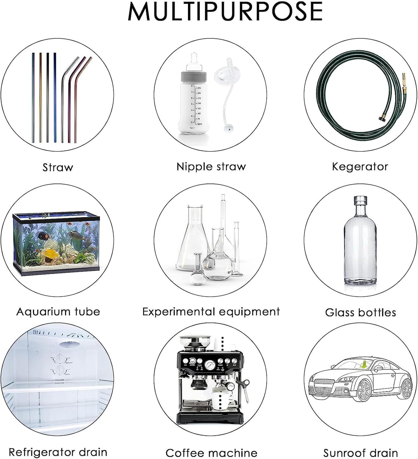 Pack of 2 Hose Brushes, 100 Cm, Flexible Cleaning Brush, Pipe Cleaner, Pipe Cleaner, Straw Brushes, Thin Long Drain Brush for with Drinking Tube (White) image number 6