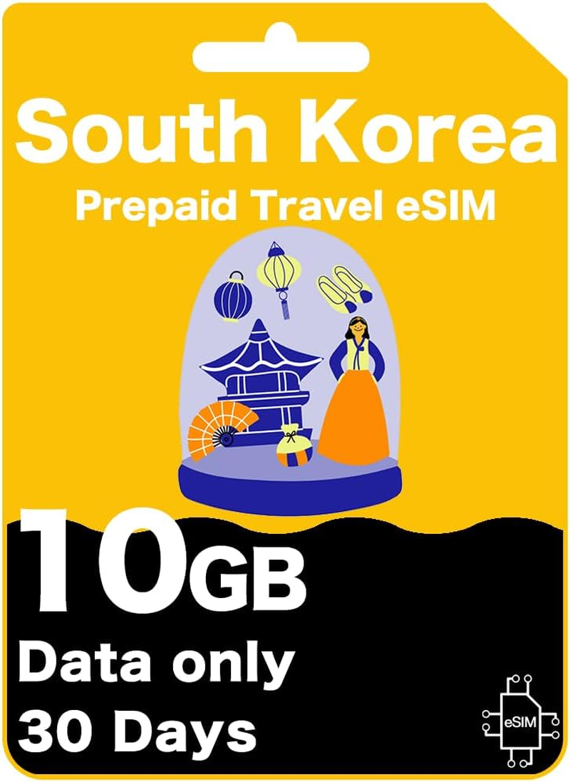 South Korea Prepaid Esim - SK Telecom Network, High-Speed Data, Unlimited Data at 128Kbps, Data-Only (10GB (30 Days)) image number 2