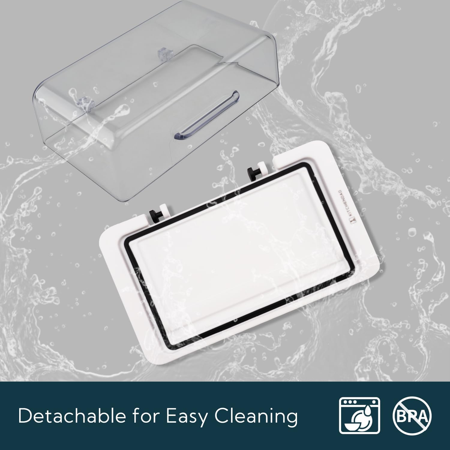 KITCHENDAO Airtight Flip-Top Butter Dish with Lid for Countertop and Refrigerator, Butter Keeper, Plastic Butter Holder Tray for 2 Sticks East Coast/West Coast/European Style/Kerrygold Butter