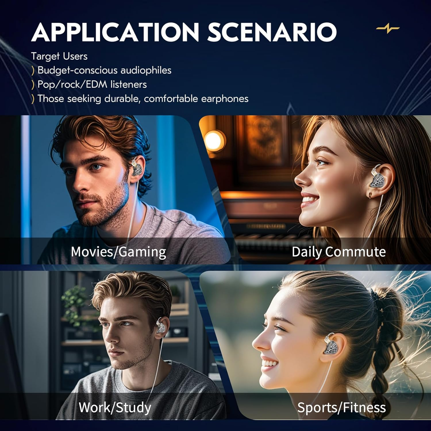 CCZ NC02 Wired Earphones,High Performance Lightweight IEM Headphones with Mic, 10Mm Magnetic Dynamic Driver Gaming Earbuds with Detachable Cable, Noise Isolating in Ear Monitors for Music Studio image number 2