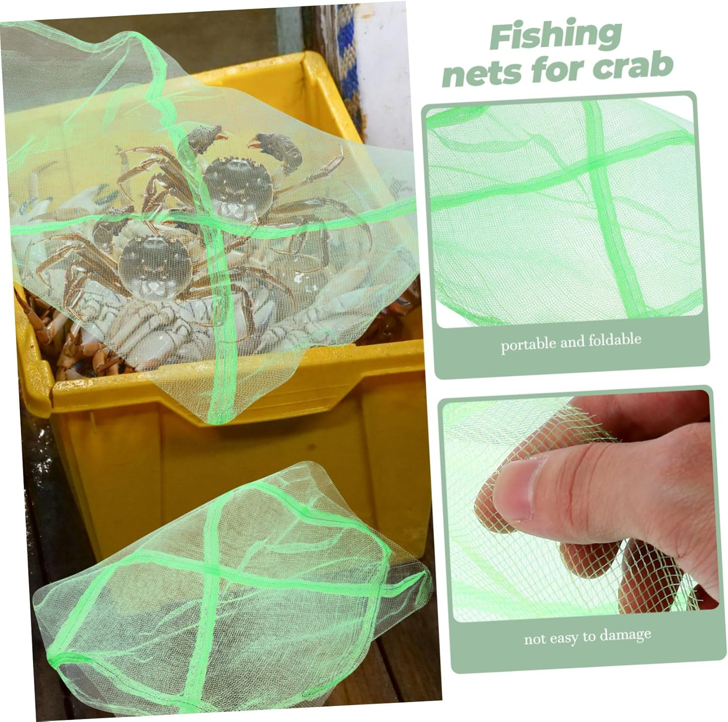 10Pcs Portable Crab Mesh Bags with Drawstring Wear-Resistant Fishing Net Bags for Outdoor Crab Storage and Fish Collection Lightweight Breathable Pouch for Garden Use image number 2