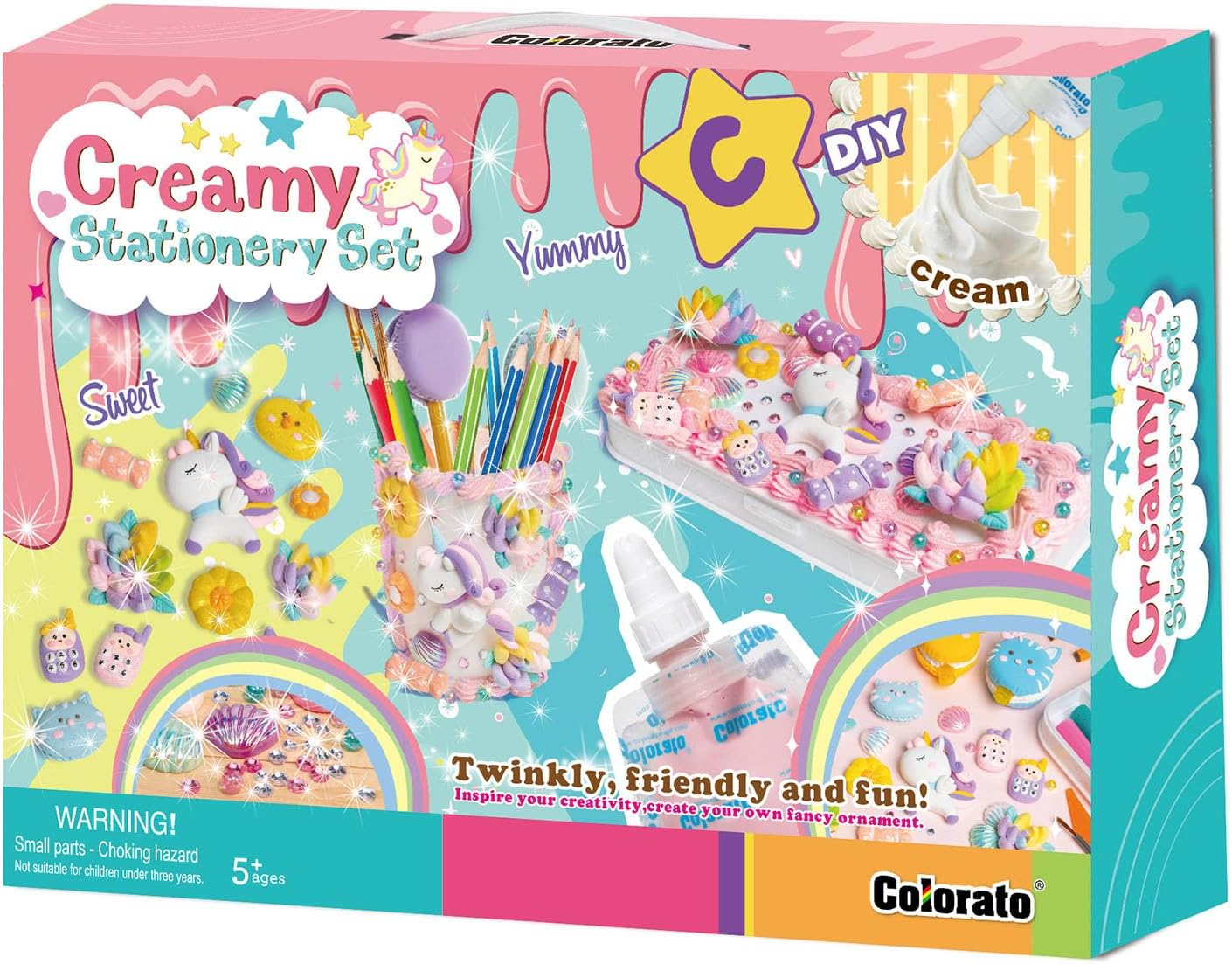 DIY Super Clay Play Set, Kids Colored Charms Mirror Comb Bracelet Accessories Inspired Jewelry Toys Making Kit Set Gifts Pack, for Christmas Birthday Family Night (Glow in the Dark Mermaid) image number 5