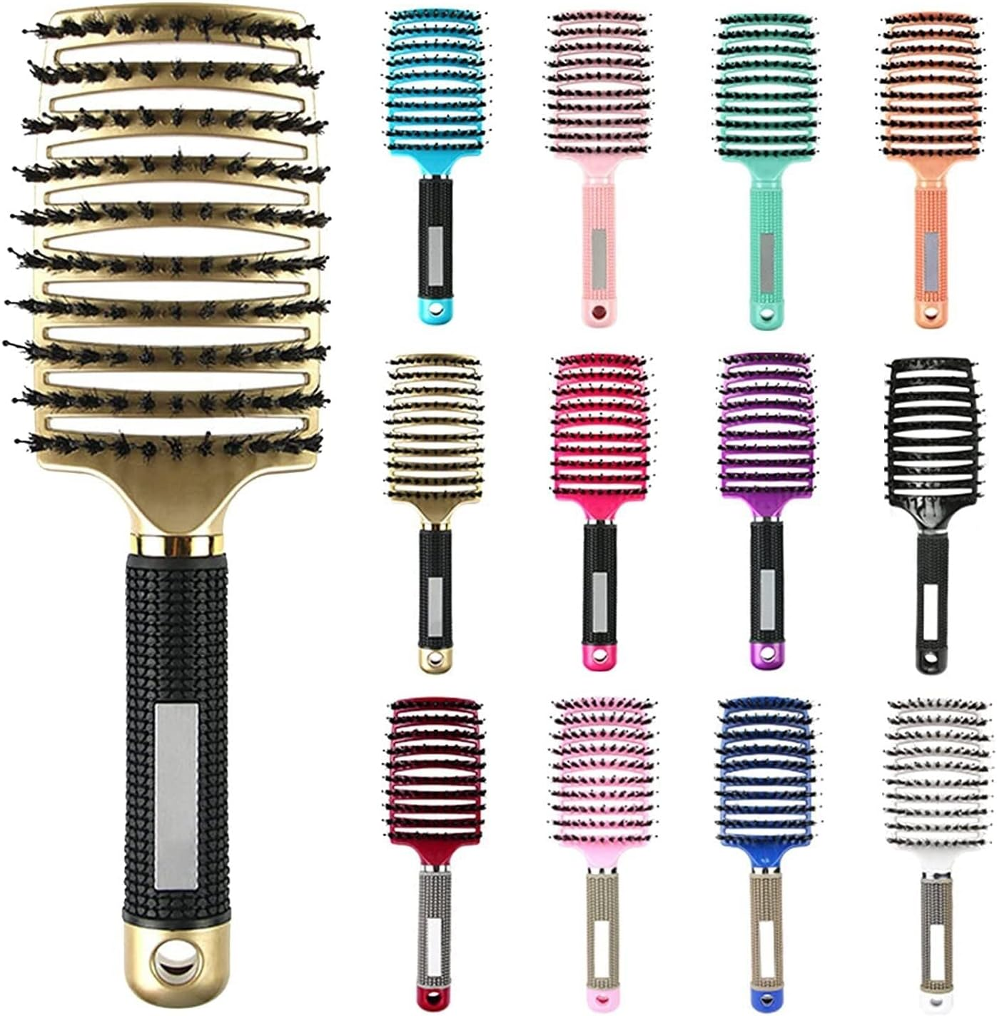 My Sensory Space Detangling Hairbrush, Magical Brush Detangler, Detangler Bristle Nylon Hairbrush, Curved and Vented Detangling Hair Brush (Color : Black)1