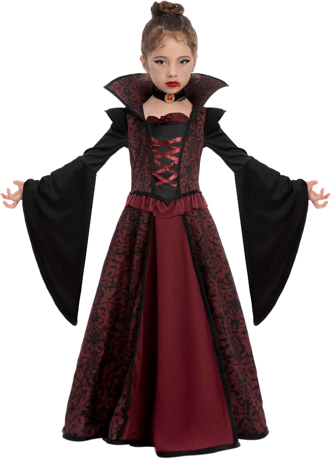 Spooktacular Creations Halloween Royal Vampire Costume Set for Girls Dress up Party, Cosplay, Vampire-Themed Party image number 5