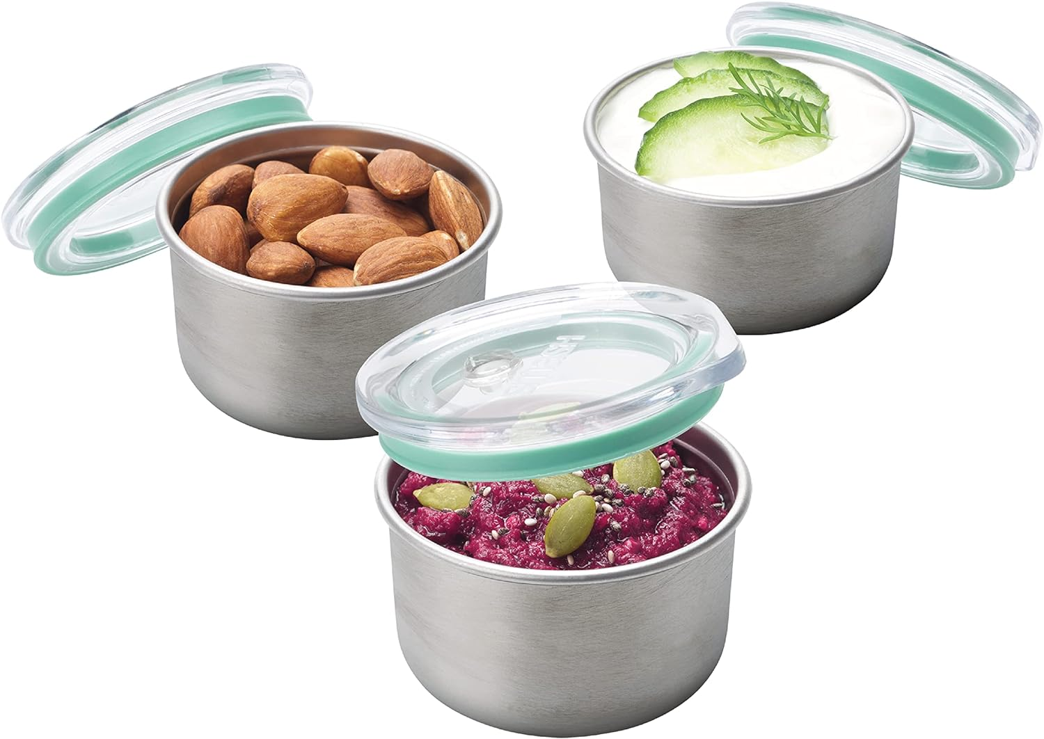 Smash Microwave Safe Stainless Steel Mini Dressing/Sauce Pots, Sage, 60 Ml Capacity (Pack of 3) image number 6