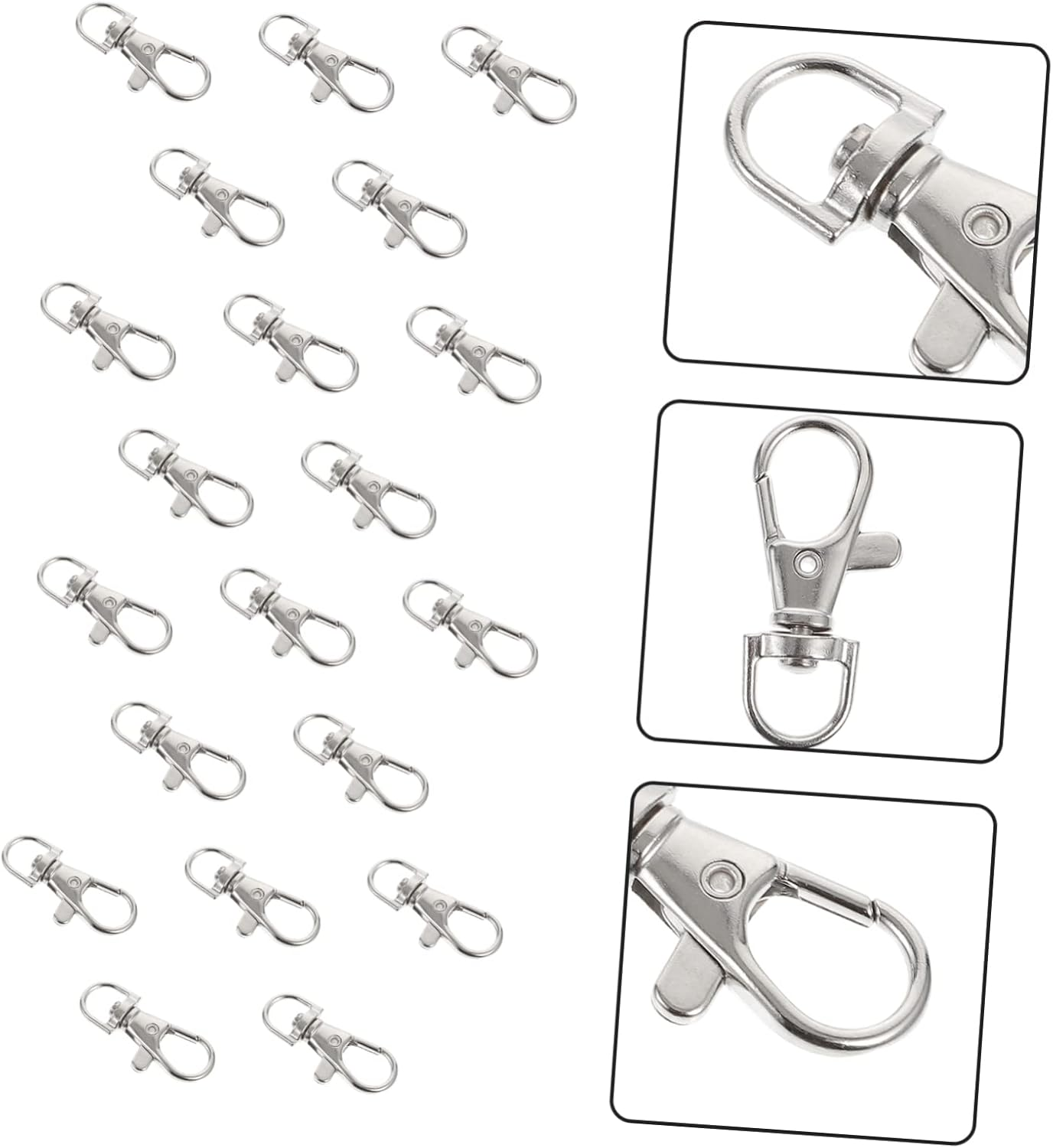 VANZACK 20Pcs Stainless Steel Bird Cage Door Buckle Locks for Birds Prevent Escape Strong Resistant Cage Accessories for Parrots image number 2