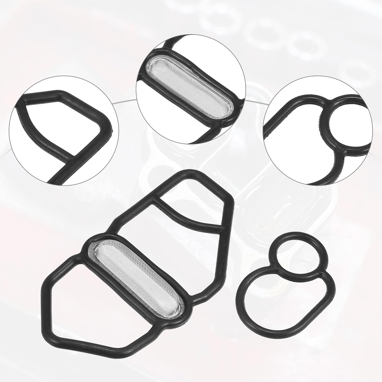 ACROPIX VTEC Solenoid Gasket Spool Valve Filter Screen Fit for Honda Prelude - Pack of 2 Black image number 4