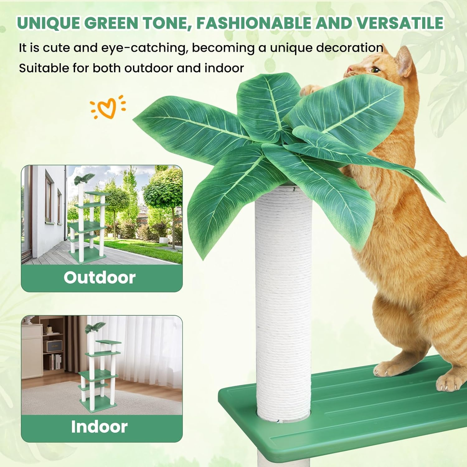 MAOHEGOU 56 Inches Large Outdoor Waterproof Cat Tower, Multi-Level Cat Tree, for outside and Indoor Cats, with PVC Board and Cat Scratching Posts image number 1