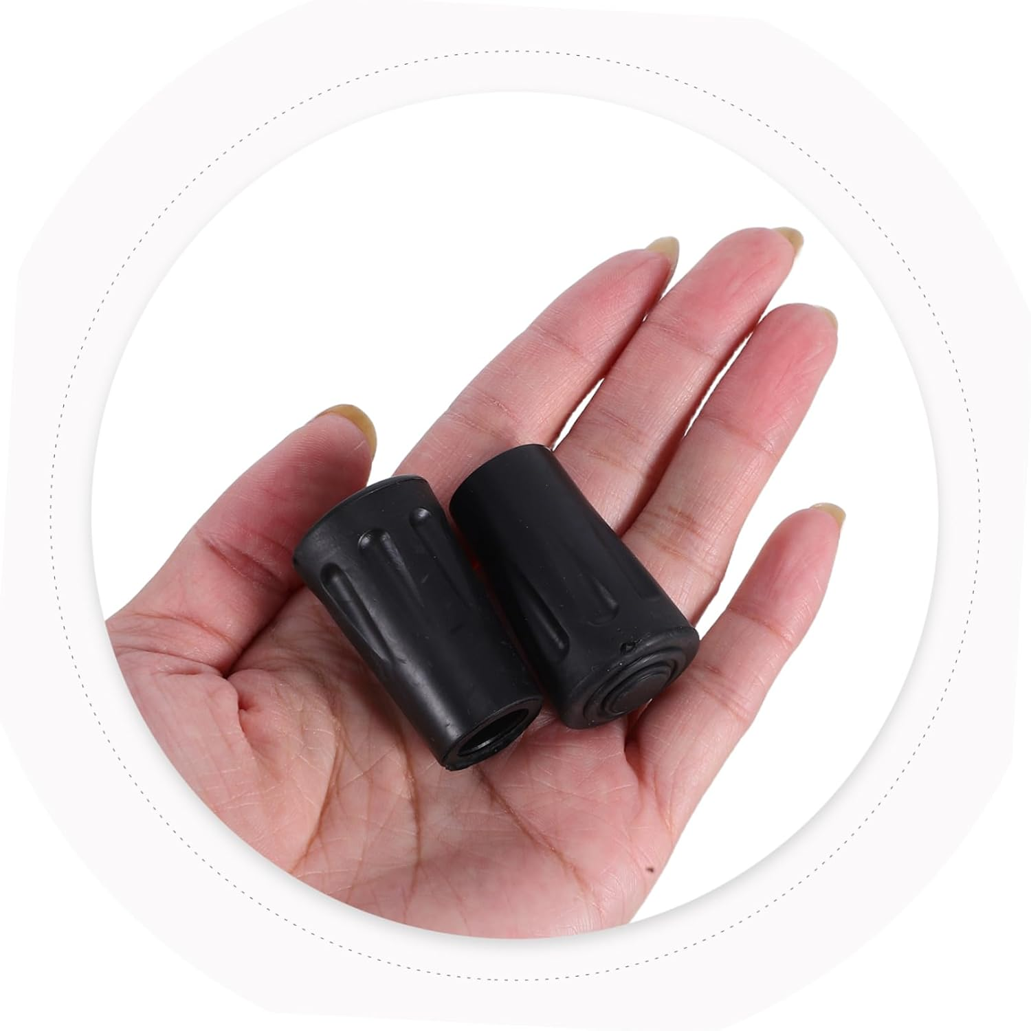 Hiking Pole Rubber Tips Replacement Durable Shock-Absorbing Walking Stick Accessories with Anti-Slip round Head for Trekking Stability and Terrain Protection image number 2