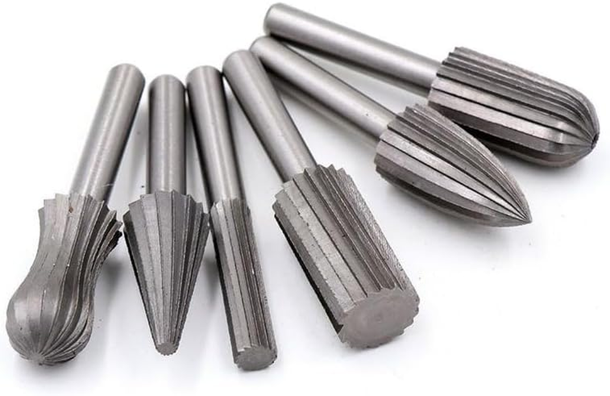 AIMALL 6/12PCS Tungsten Steel Carbide Burrs for Rotary Drill Bit Die Grinder 6Mm Shank, Ideal for Resin, Plastic, Ceramic, Soft Metal & Stone image number 4