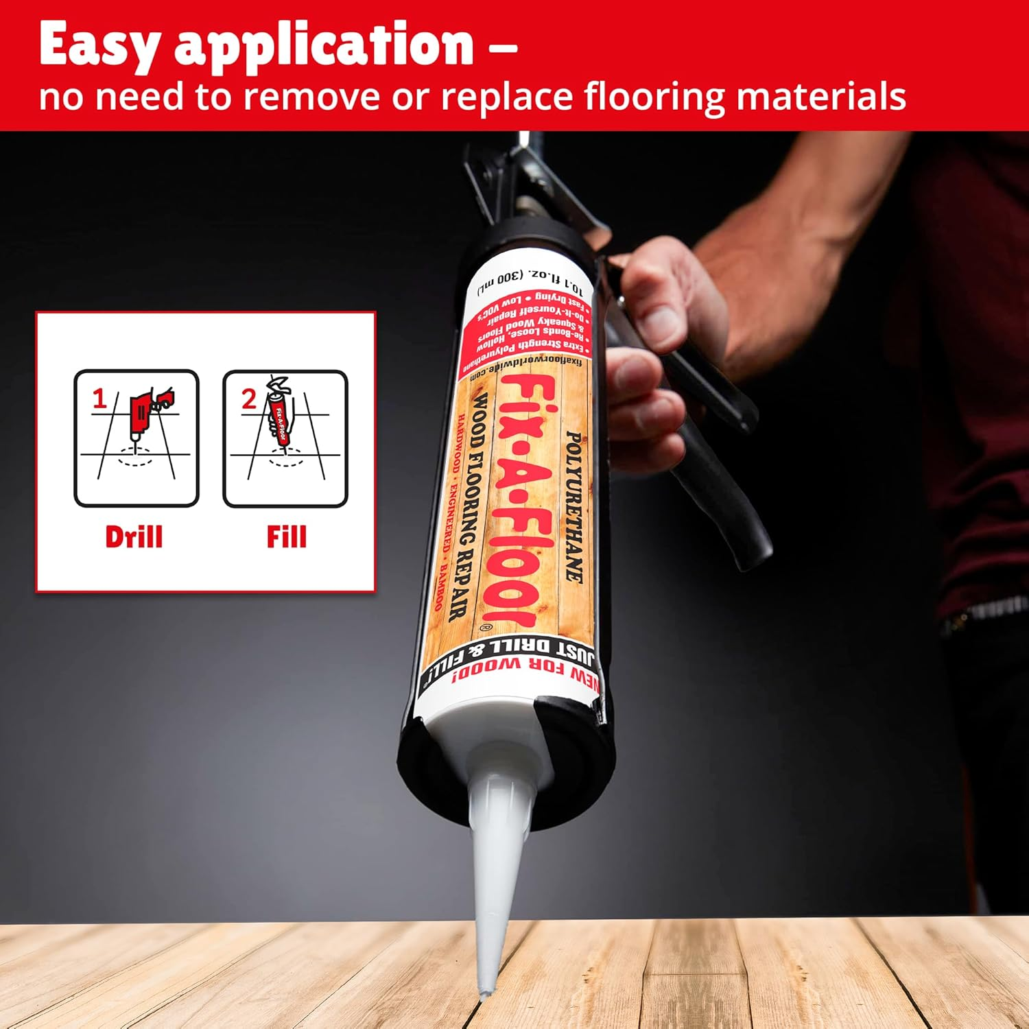 Fix-A-Floor Polyurethane for Loose, Squeaky Wood Flooring Repair image number 5