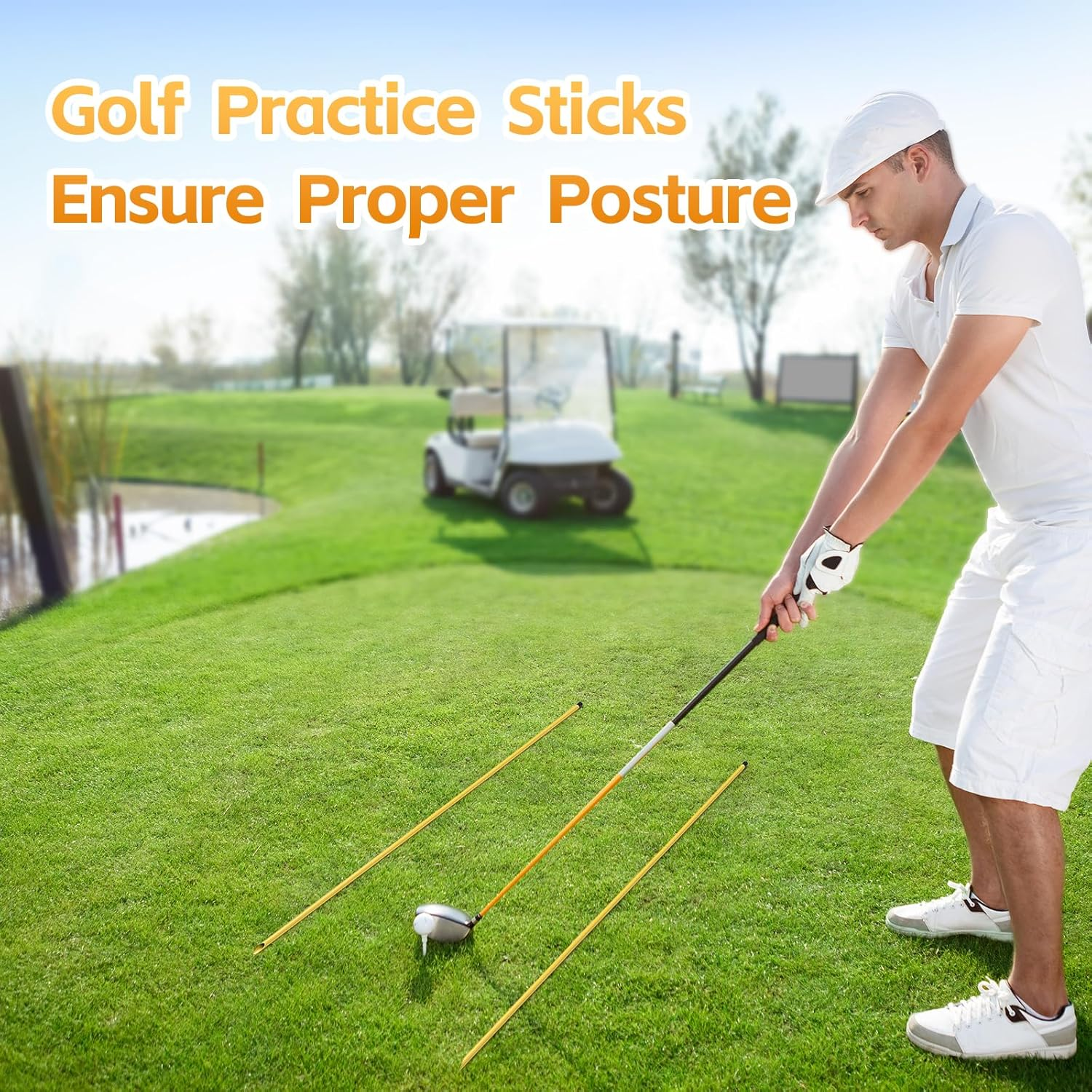 Golf Alignment Sticks, 3 Pack 58&rdquo;Golf Sticks Alignment Rods, Full Golf Practice Swing Trainer to Align Your Golf Shot image number 4
