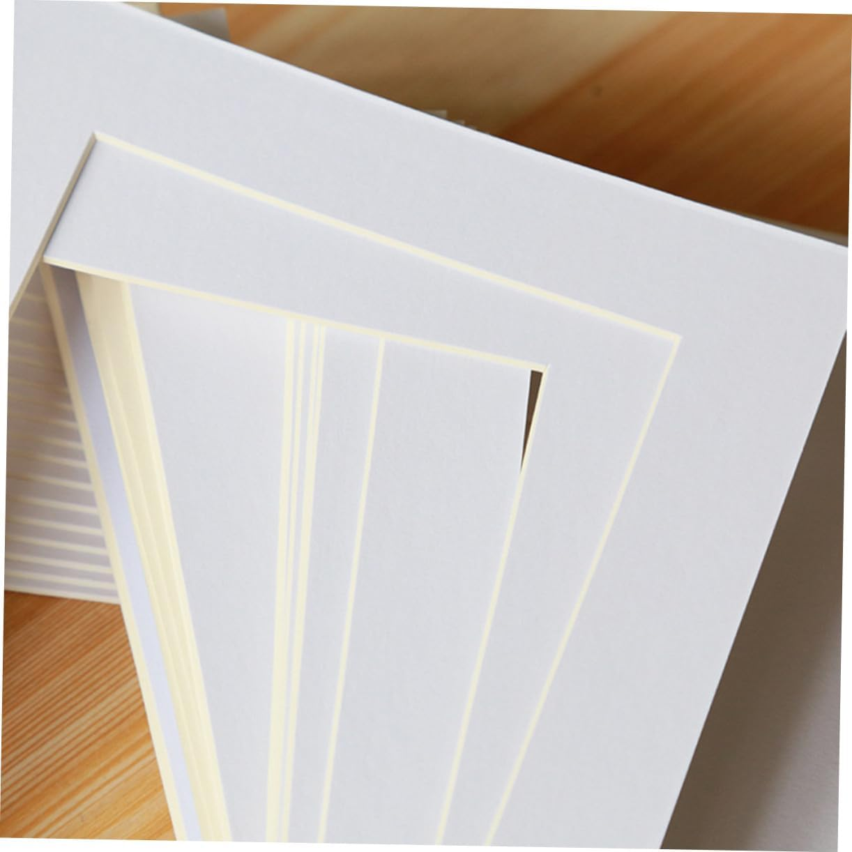 NUOBESTY White Picture Mats 25Pcs 10 White Picture Frames White Core Picture Mats A3 Customized Paper Jam Photo Matting Mats