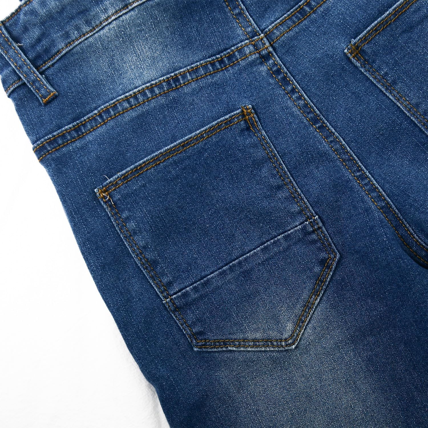 KIDSCOOL SPACE Girls Denim Overalls, Bibs Washed Stretchy Jeans Jumpsuit image number 2