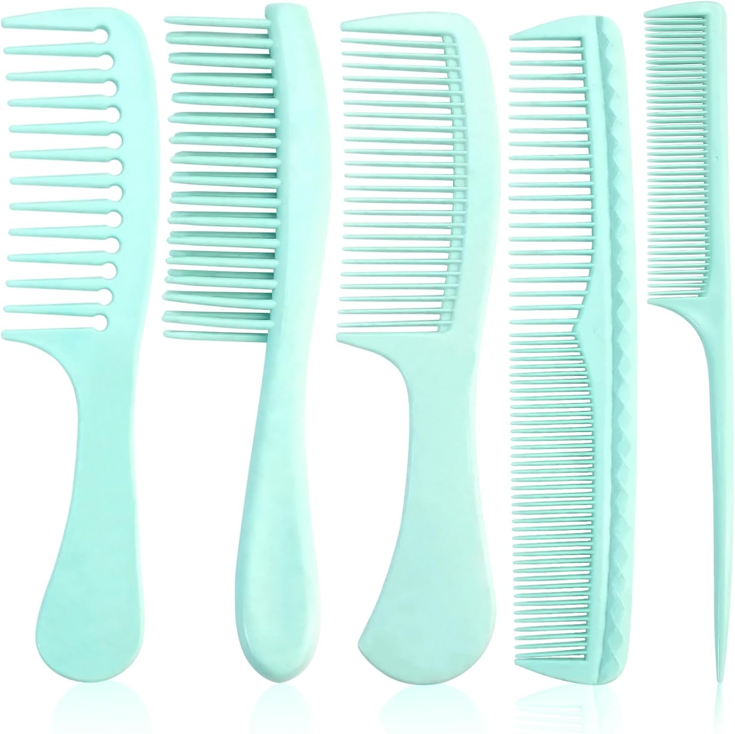Hair Comb Sets 5Pcs Hairdressing Comb, Professional Barber Salon Hair Styling Combs, Detangling Combs, Rat Tail Comb, Heat Resistant Anti-Static Suitable for Long Wet Thick Curly, Pink