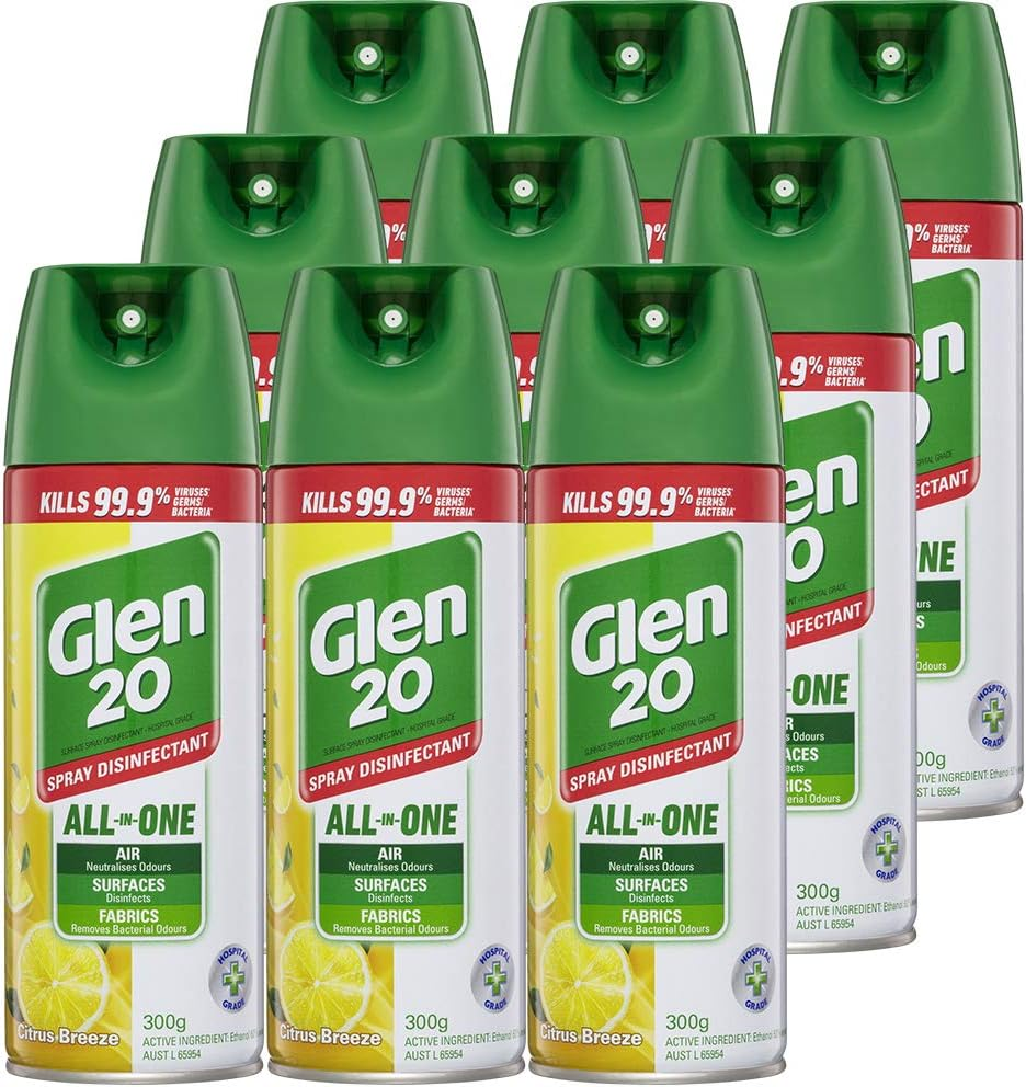 9PK Glen 20 Disinfectant Spray 300G Kills 99.9% of Germs Citrus Breeze image number 2