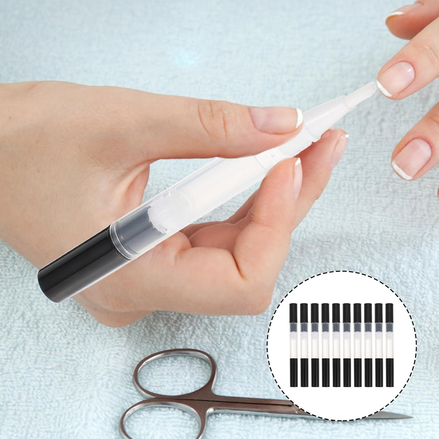 BCOATH 10Pcs Empty Nail Oil Pens 3Ml Twist Lip Gloss Containers Makeup Liquids Applicators for Nail Salon and DIY Beauty Use image number 3