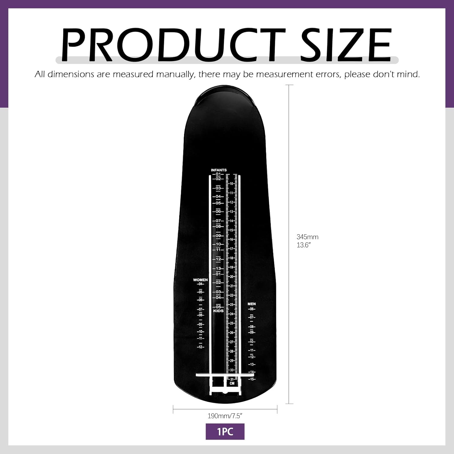 Swpeet 1Pcs Foot Measuring Device, Shoe Sizer Shoe Feet Measuring Ruler Sizer, Shoe Size Measuring Devices for Adults and Kids, Home Foot Measuring Device for Buying Shoes Online image number 2