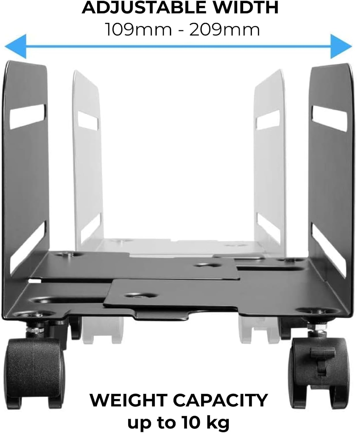 Mobile Computer Tower Rolling Stand PC CPU Case Wheels Holder Cart Desktop ATX Adjustable Caster ACA-CPB-4 image number 3