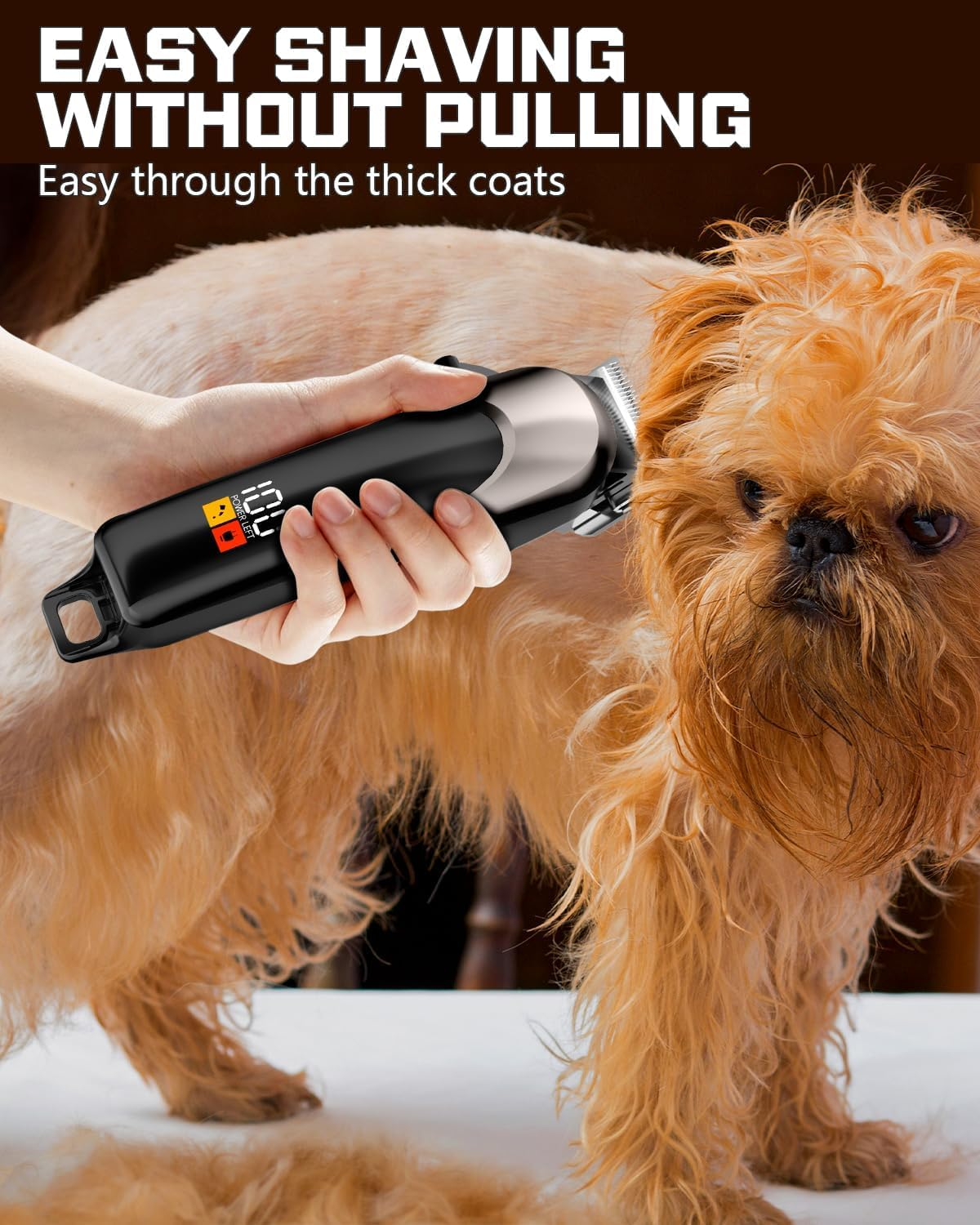 ACE2ACE Dog Clippers, Professional Pet Clippers for Dogs, Rechargeable Cordless Low Noise Grooming Razor Perfect for Thick/Heavy Coats image number 3