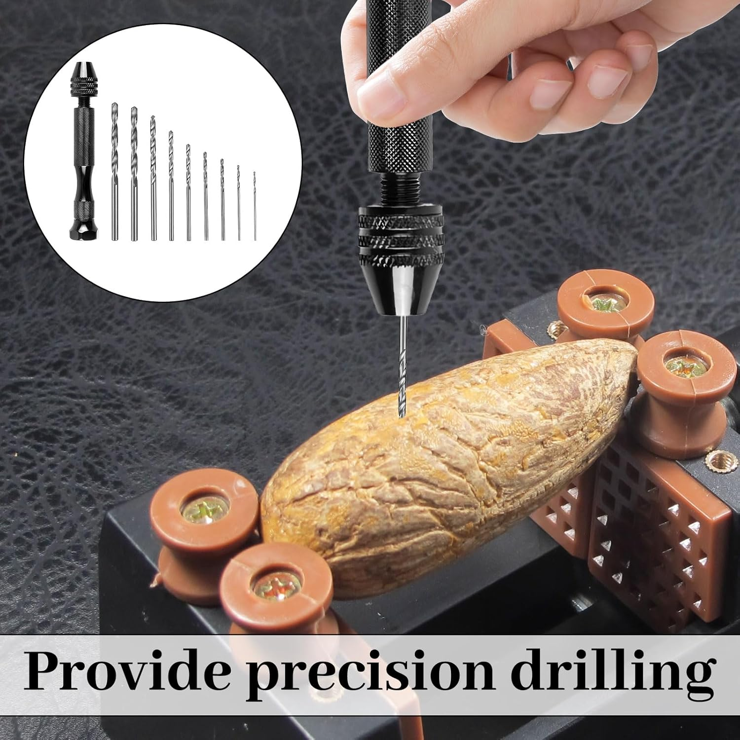 Hand Drill, Power Tools & Hand Tools, Pin Vise Ha Nd Drill Bits, 25Pcs Mini Twist Drill Bits Set, Pin Vise Rotary Tool for Wood Jewelry Plastic Power Tool. for Metal Wood, Model Making