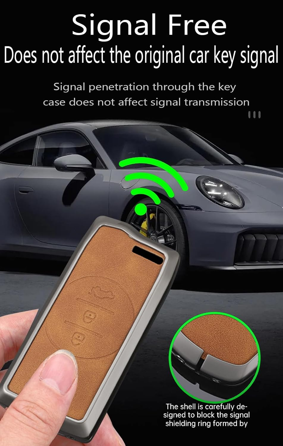 Ontto Metal Leather Key Fob Cover Fit for Chery Tiggo 8Plus Tiggo 8 New 5 plus 7Pro Max Omoda 5 C5 Smart Key Shell Case Keyring Key Holder Keychain Accessories image number 4