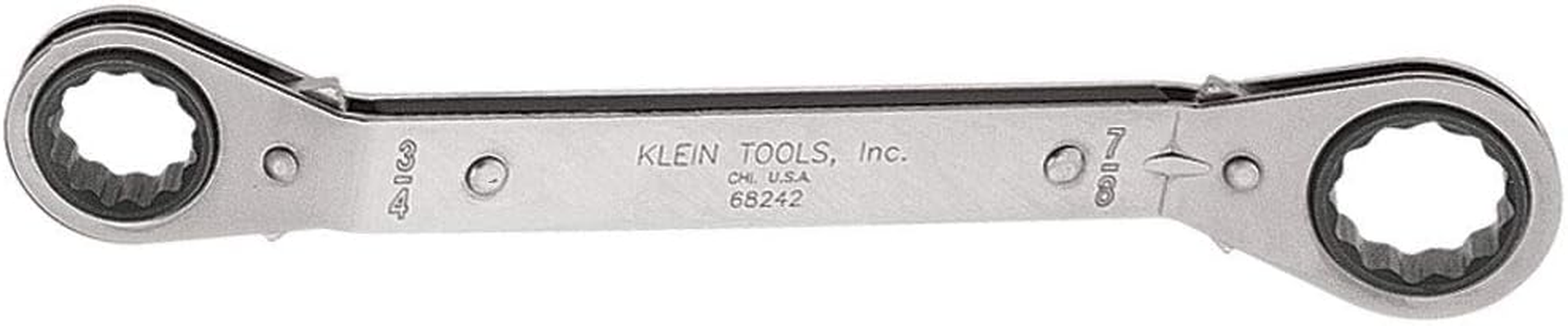 Klein Tools 68238 1/2 by 9/16-Inch Fully Reversible Ratcheting Offset Box Wrench image number 1
