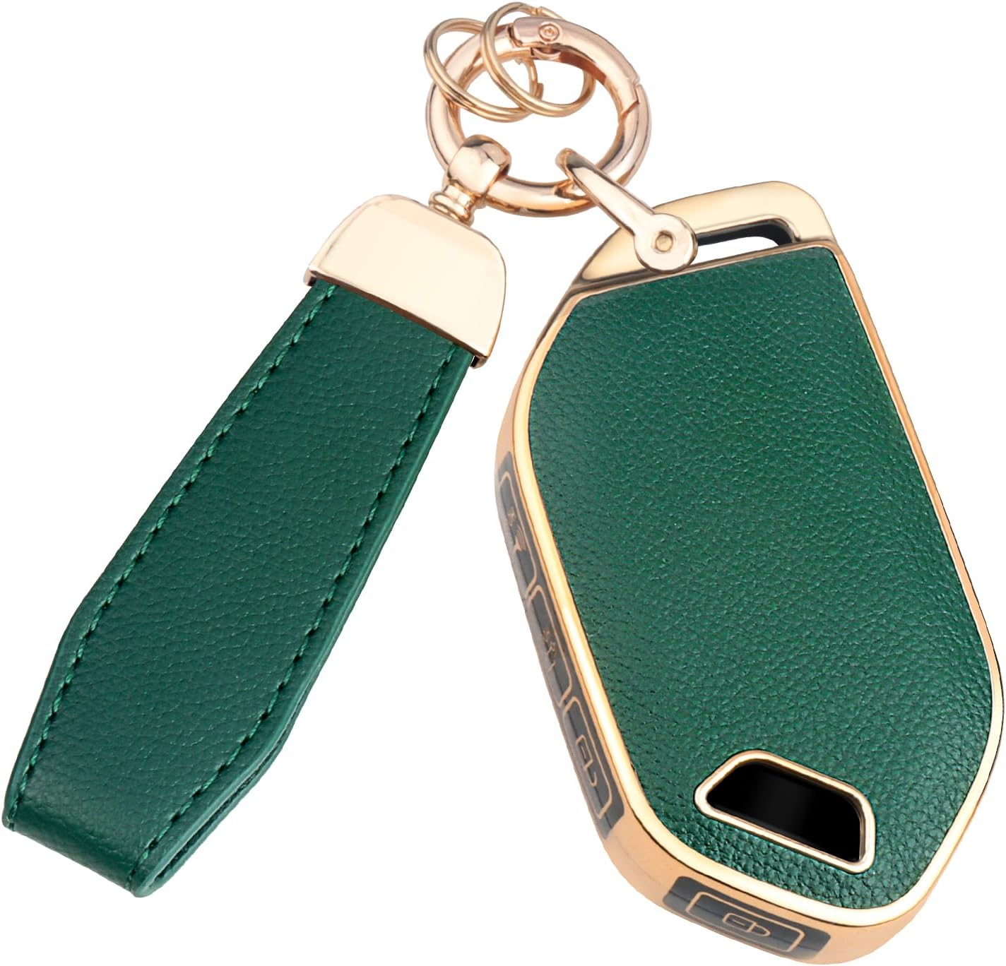 QBUC for Kia Key Fob Cover, Leather Texture Fits 2023-2025 Telluride Sorento Carnival K4 K5 Gt-Line Key Fob Case, Upper Leather + Soft TPU 360&deg;Car Key Protector with for Kia Accessories (Brown)