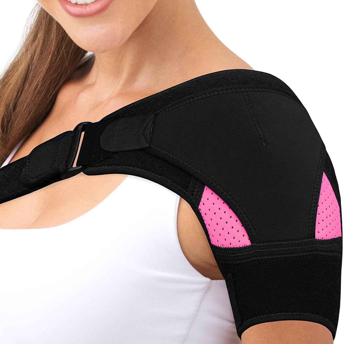 1Pc Adjustable Rotator Cuff Shoulder Brace Compression Sleeve, Shoulder Support Brace & Rotator Cuff for Men or Women image number 4