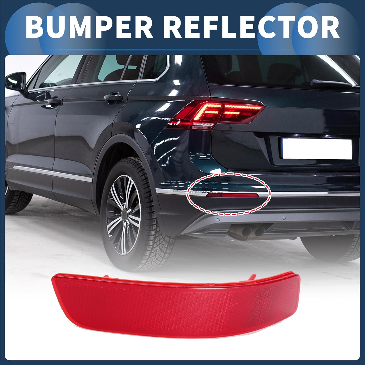 Bumper Reflector Rear Right 7.09"X1.50" Bumper Reflector Side Marker No.81910-30040 for Lexus Es300H 2013-2018 Plastic Red Durable image number 4