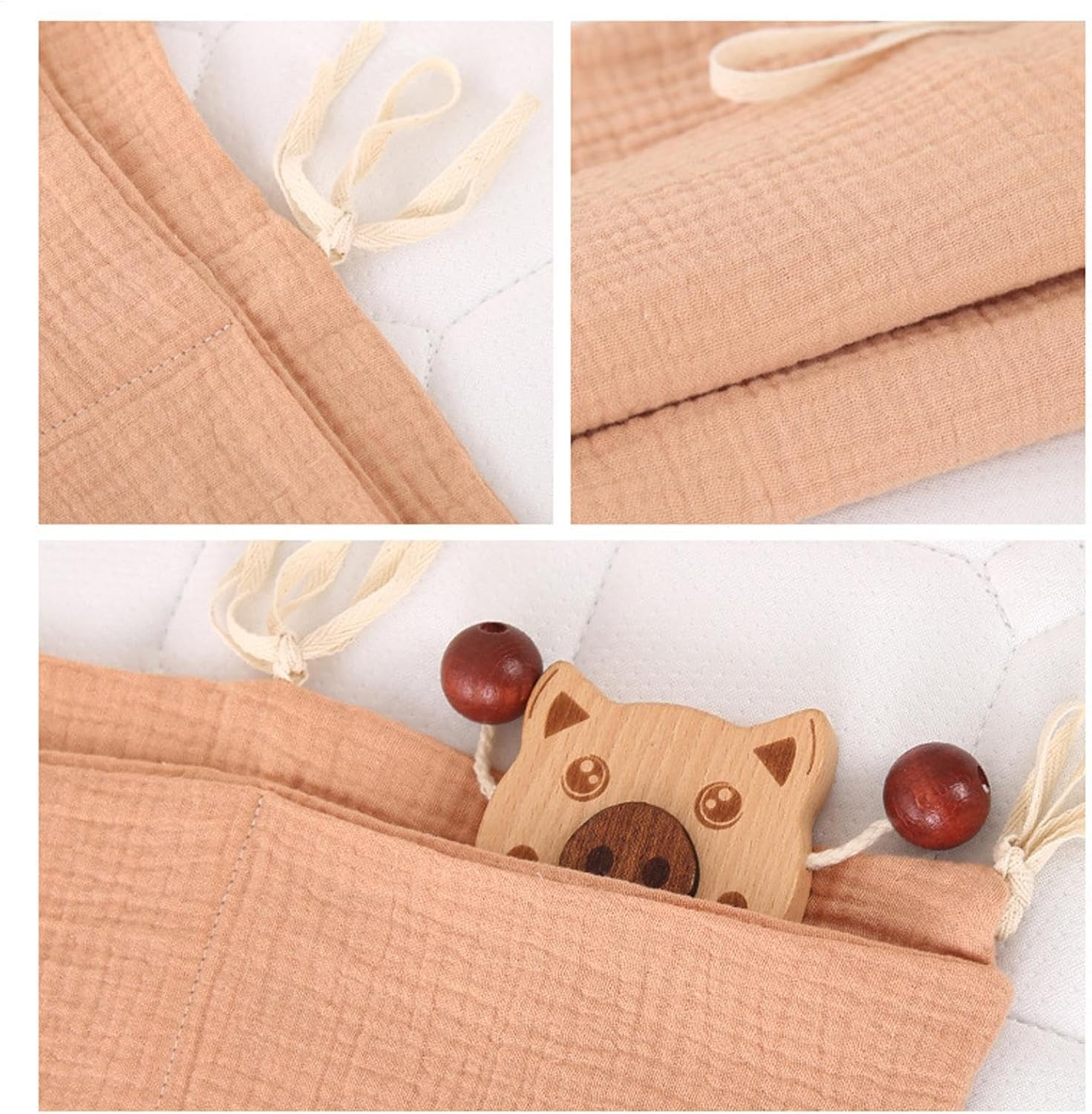 Crib Pocket Organizer, Stroller Diaper Organizer, Diaper Storage Bag, Multifunctional Design, Large and Spacious Pockets, 38X18X1Cm for Strollers, Cribs, and Travel image number 3