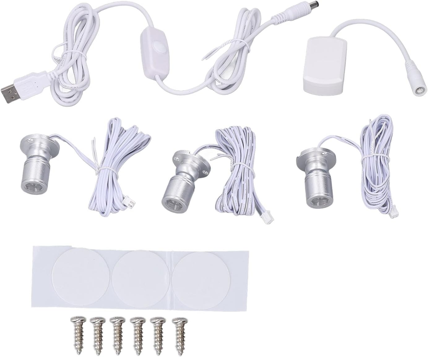 Mini LED Spot Lights, Multifunction Spotlight, USB Powered, Easy Installation, Adjustable, Black, Netural Light