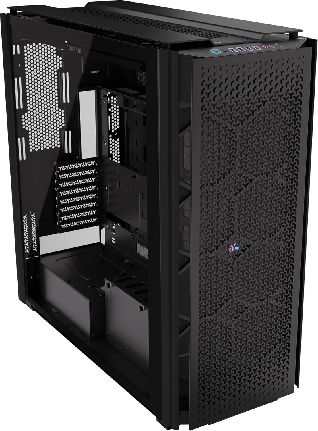 CORSAIR 9000D RGB Airflow Super Full-Tower PC Case &ndash; Fits up to 18X 120Mm, 7X 140Mm, or 4X 200Mm Fans &ndash; Infinirail&trade; Fan Mounting &ndash; Icue Link System Hub Included &ndash; No Fans Included &ndash; White