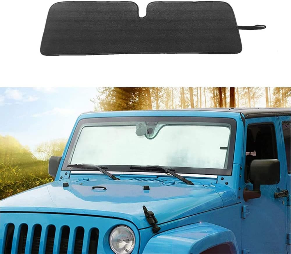 MAX COOL Windshield Sunshade Sun Shade Heat Shield Sun Visor Mat Suitable for Jeep Wrangler JK JKU 2007-2018 image number 4