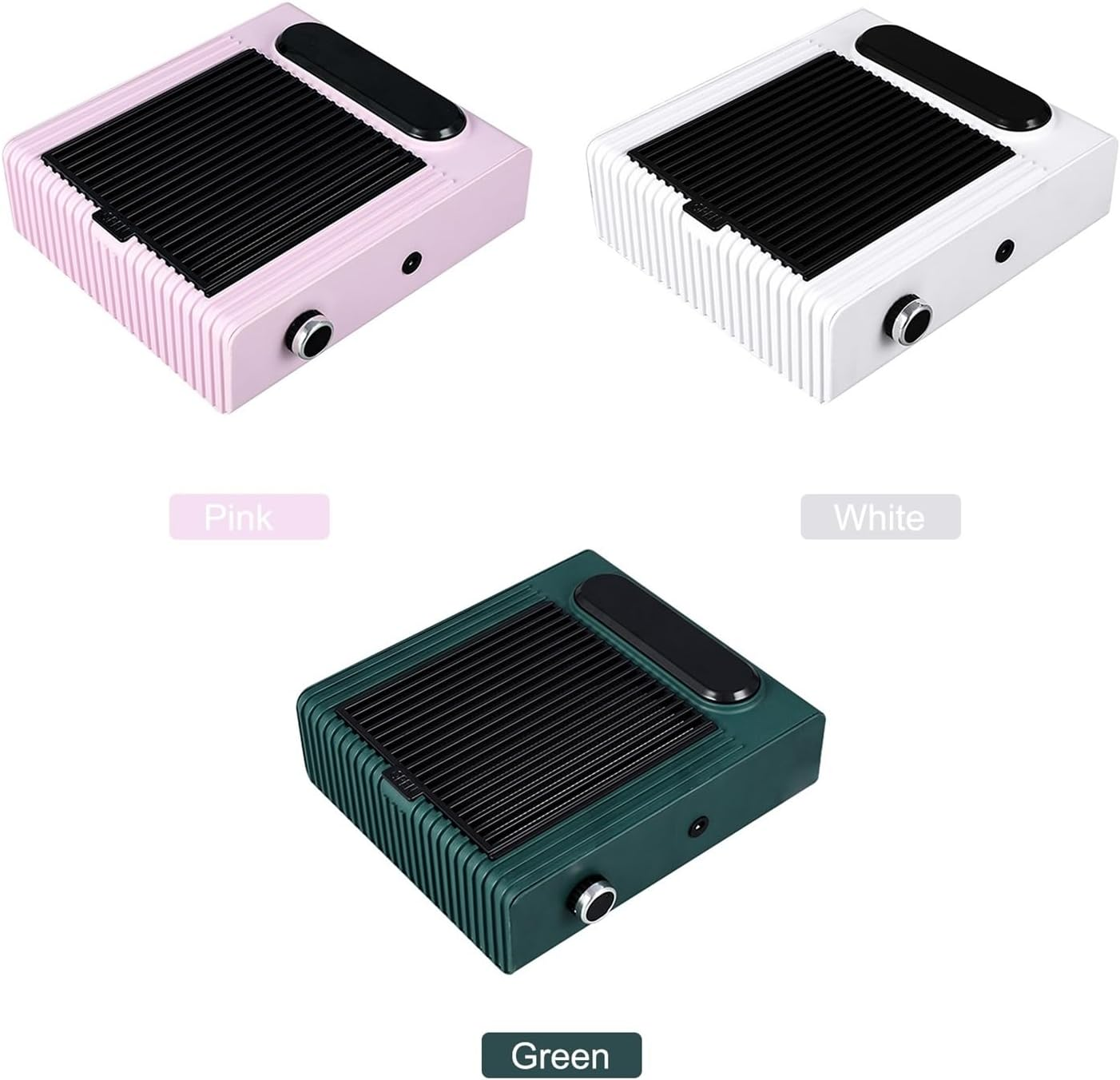 Nail Dust Collector, 80W Electric Nail Dust Collector Speed Adjustable Nail Drill Machine Vacuum Cleaner Nails Art with Strainer Mesh Nail Machine(Rosa) - Army Green image number 5