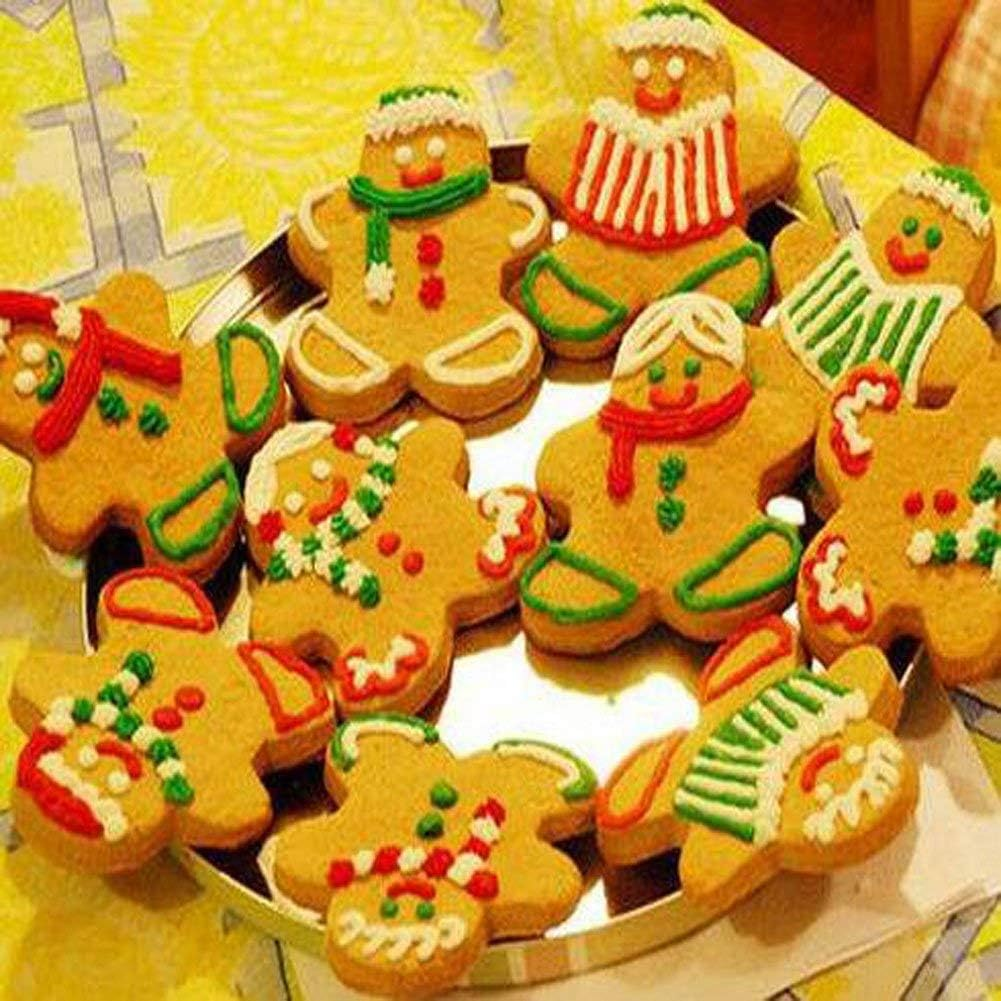 Gingerbread Man and Gingerbread Woman Cookie Cutters for Christmas,Set of 6 Pcs Stainless Steel Boys and Girls Shape Fondant Biscuit Cake Baking Cutter Molds for Family/Valentine'S Day/Lovers/Wedding