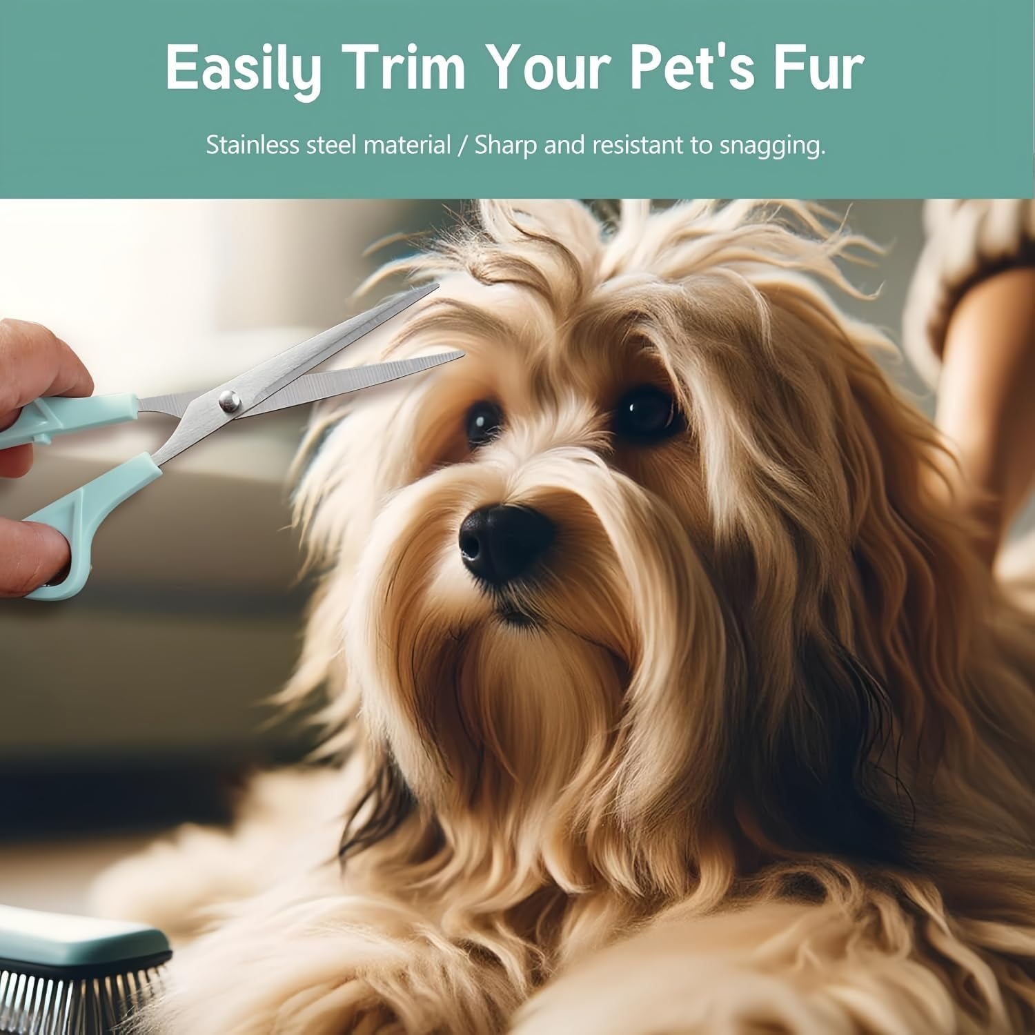 Professional Hair Scissors Set, Hairdressing and Thinning Shears with Comb, for Home, Salon, Barber image number 2