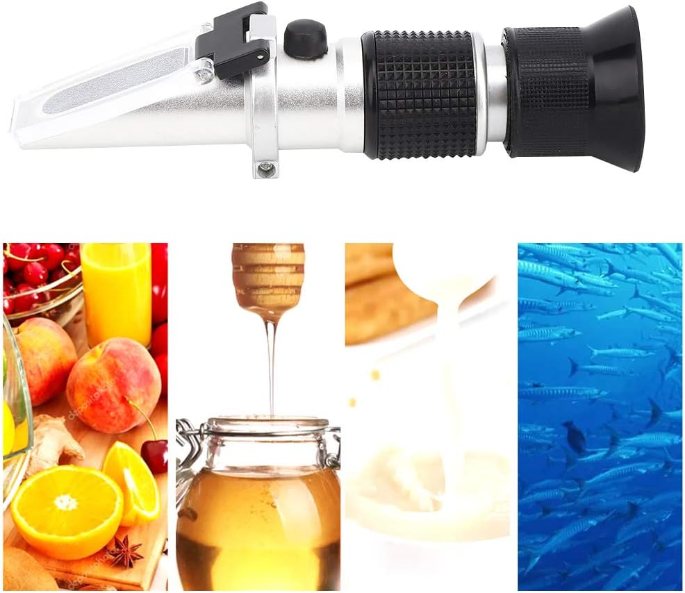 Refractometer Concentration Meter Brix Tester 0-90% with Automatic Temperature Compensation, Simple Operation, Wide Application for Liquid Sugar Test image number 1