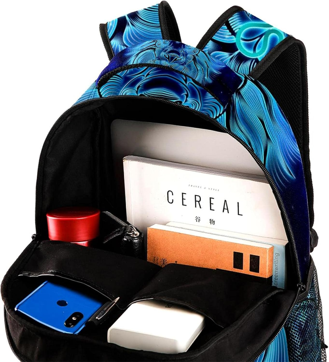 Zodiac Sign Lion Design Backpack Students Shoulder Bags Travel Bag College School Tote Backpacks image number 3