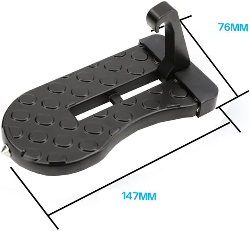 2 Pack Car Door Step with Glass Breaker Safety Hammer & Roof Rack Access,Car Automotive Foldable Roof Rack Door Step - Fits Most Car, for SUV and Truck, Max Load 400 Lbs image number 6